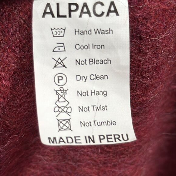 Estirpe Inca Alpaca 100% Poncho Button Front Scarf Attached Cozy Elegant Luxury - Picture 15 of 16